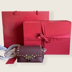 NWT Valentino Mini Rockstud Leather Crossbody Bag